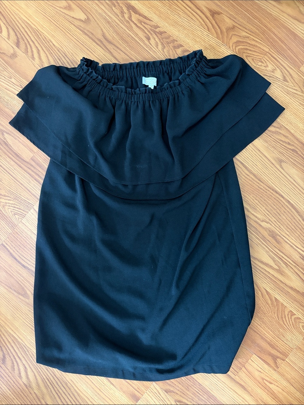 Mudpie Off-the-Shoulder Black Ruffle Dress